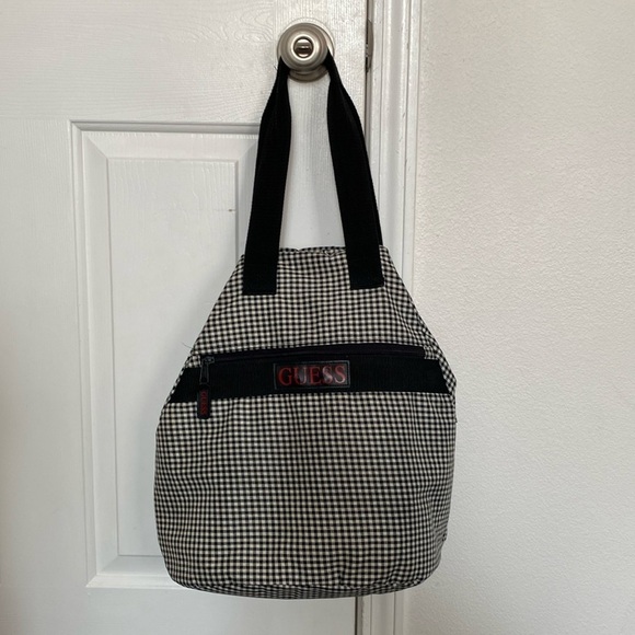 Guess Handbags - Guess 90s gingham tote bag.